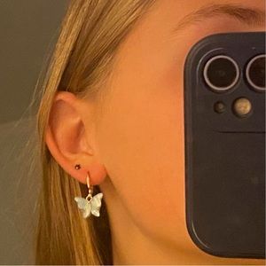 Blue butterfly earrings